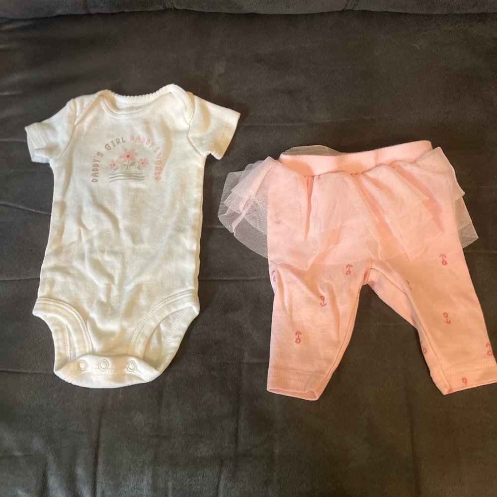 Carter's Pink and White Ruffled Diaper Covers